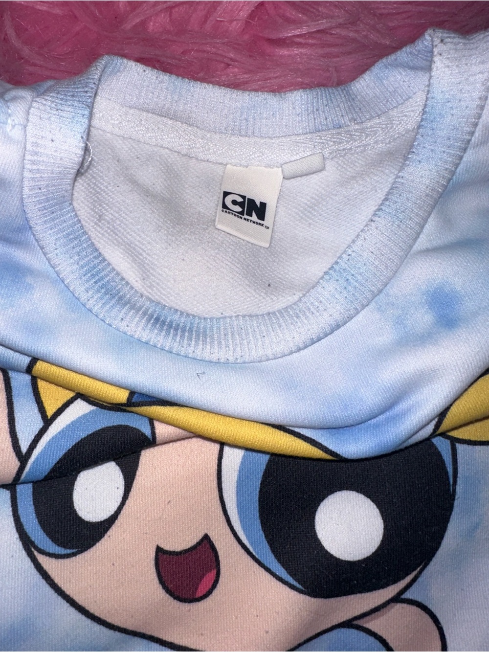Power Puff Girls Cartoon Network Kids Bubbles Tie-Dye Sweatshirt - Picture 4 of 12